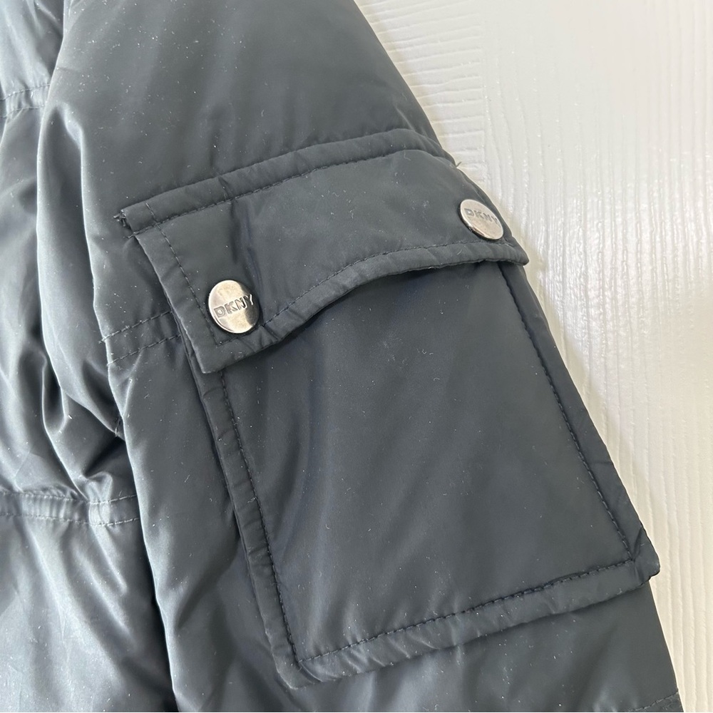 DKNY Black Down and Feathers Insulated Puffer Jacket Winter Outdoor - Picture 10 of 12